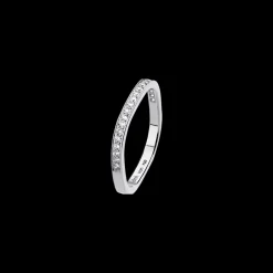 Alliance carrée 2mm or blanc et diamants