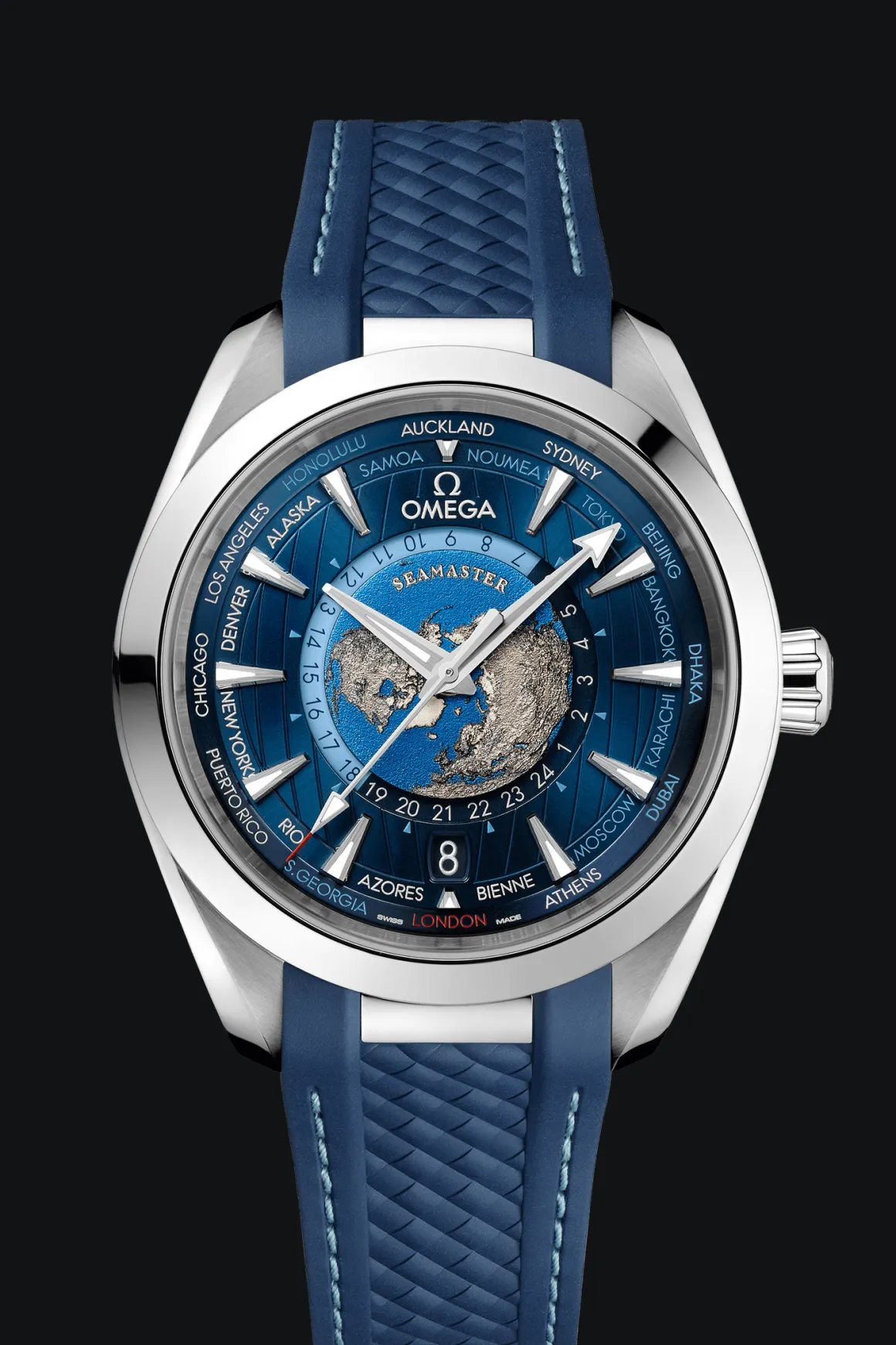 Aqua Terra 150M Co‑Axial Master Chronometer GMT Worldtimer 43 mm