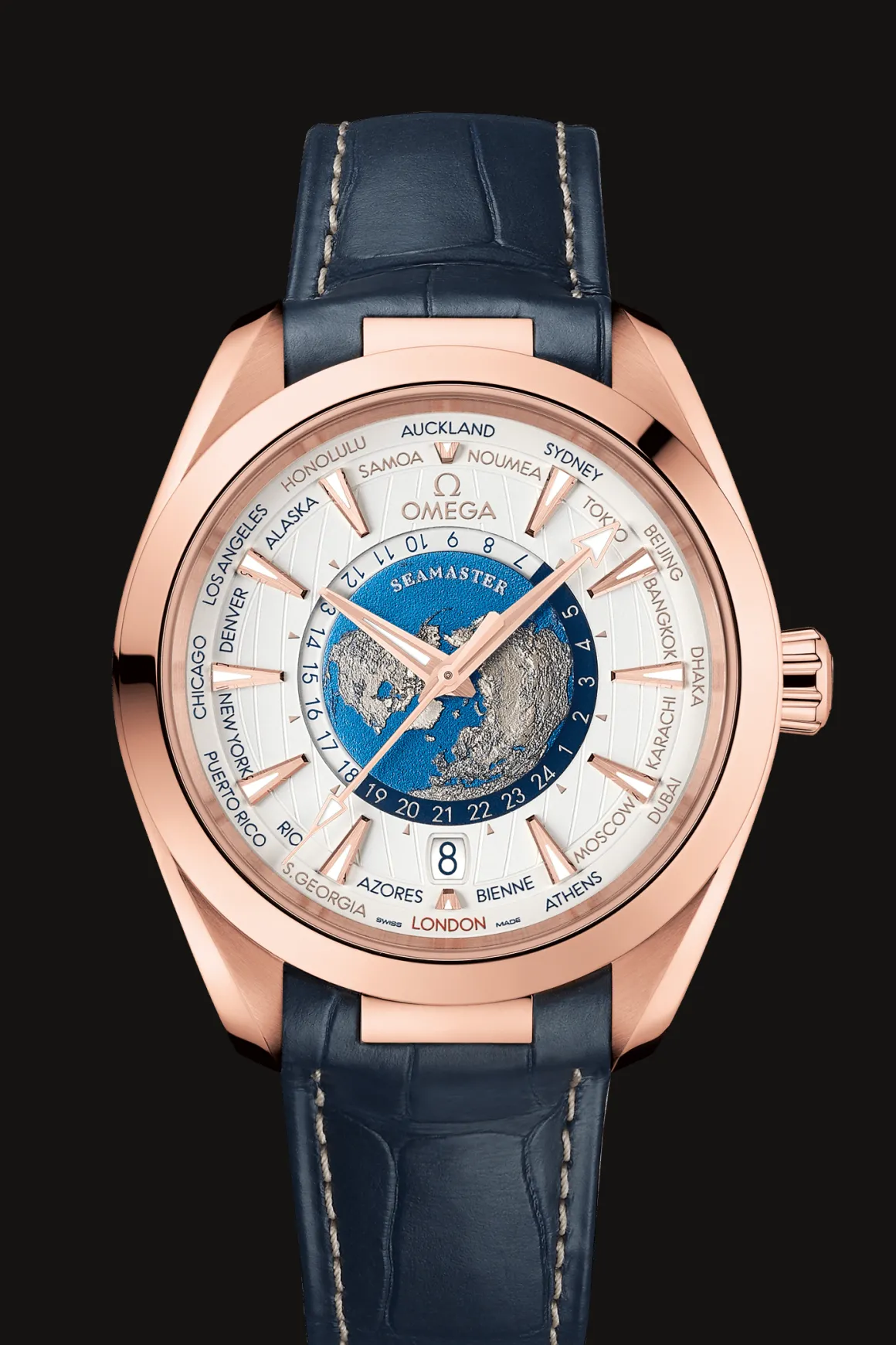 Aqua Terra 150M Co‑Axial Master Chronometer GMT Worldtimer 43 mm