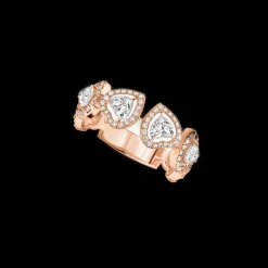 Bague Alliance Joy Cœur Multi Diamant Or Rose