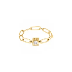 Bague chaîne Le Cube Diamant or jaune et diamant