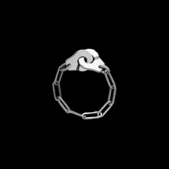 Bague chaîne Menottes dinh van R7 or blanc