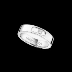 Bague diamant or blanc alliance move joaillerie