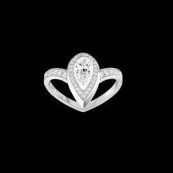 Bague diamant or blanc fiery 0,30ct