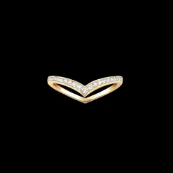 Bague diamant or jaune alliance fiery pavée