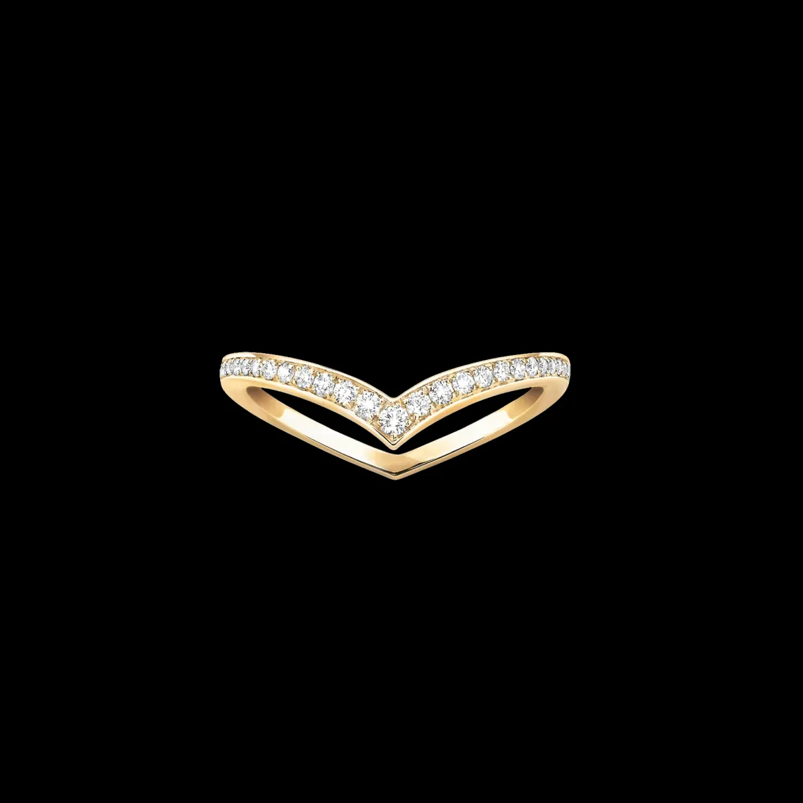 Bague diamant or jaune alliance fiery pavée