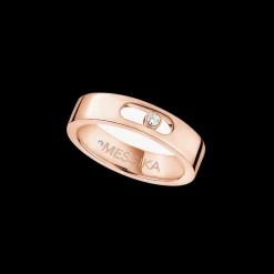 Bague diamant or rose alliance move joaillerie