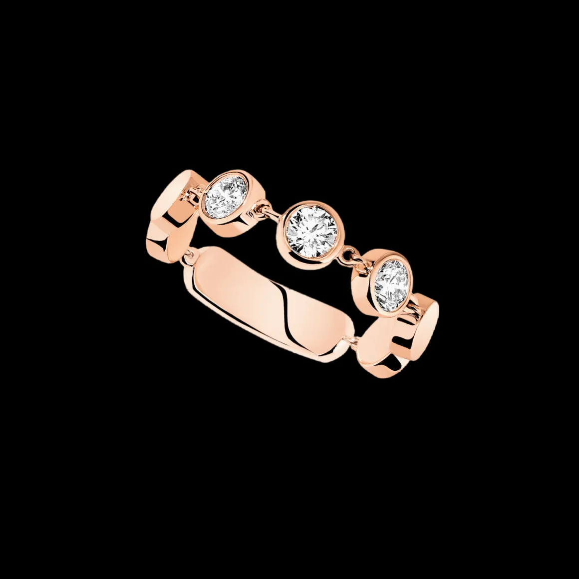 BAGUE DIAMANT OR rose D-VIBES MM