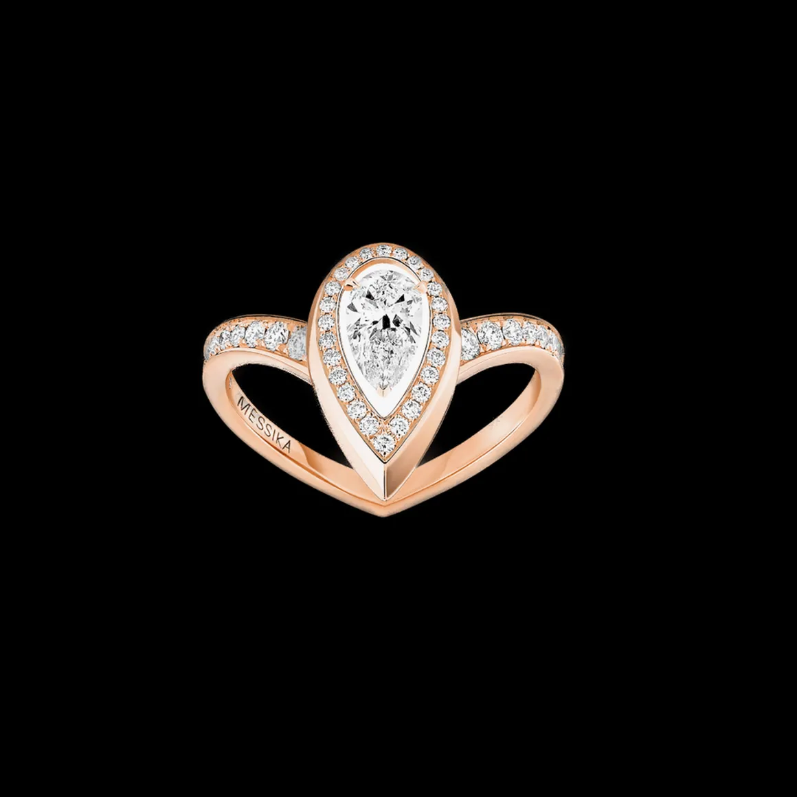 Bague diamant or rose fiery 0,30ct