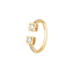 Bague Le Cube Diamant grand modèle or jaune et diamants