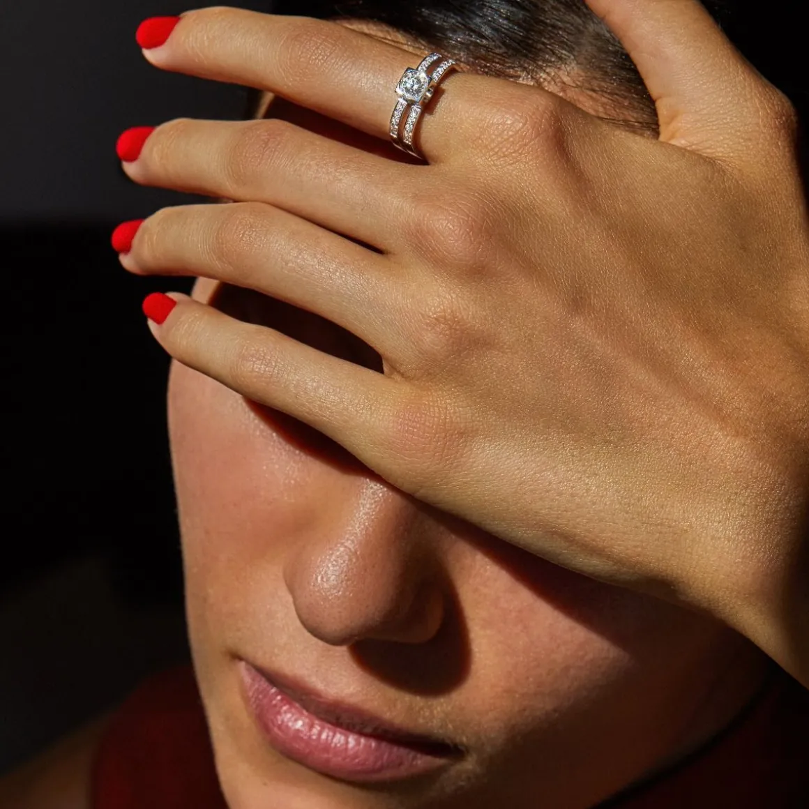 Bague Le Cube Diamant grand modèle pavée or blanc et diamants