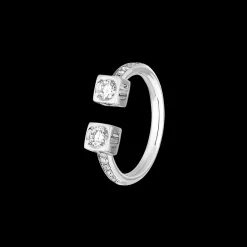 Bague Le Cube Diamant grand modèle or blanc et diamants