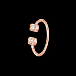 Bague Le Cube Diamant or rose et diamants