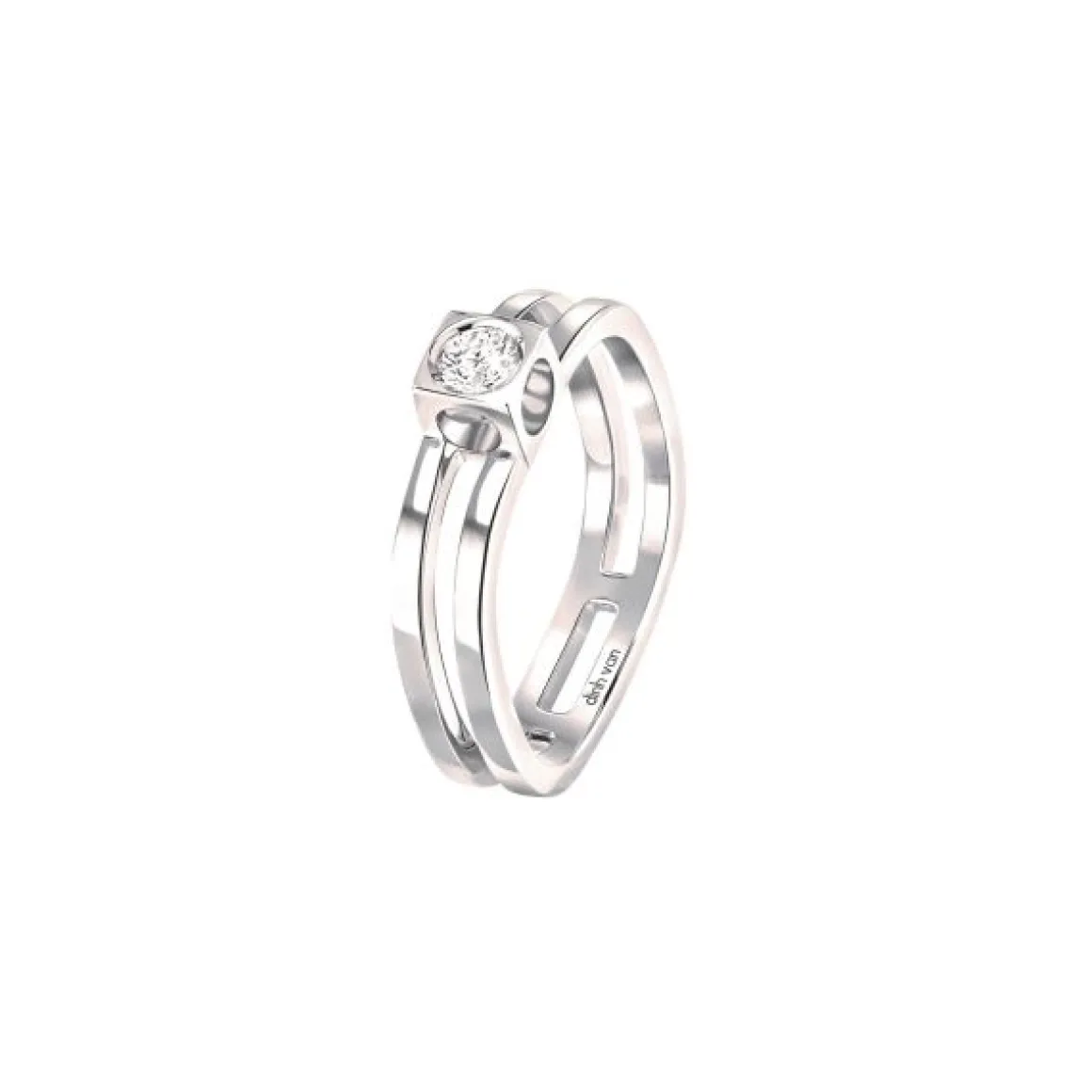 Bague Le Cube Diamant or blanc et diamant