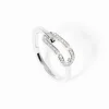 Bague Maillon petit modèle or blanc et diamants