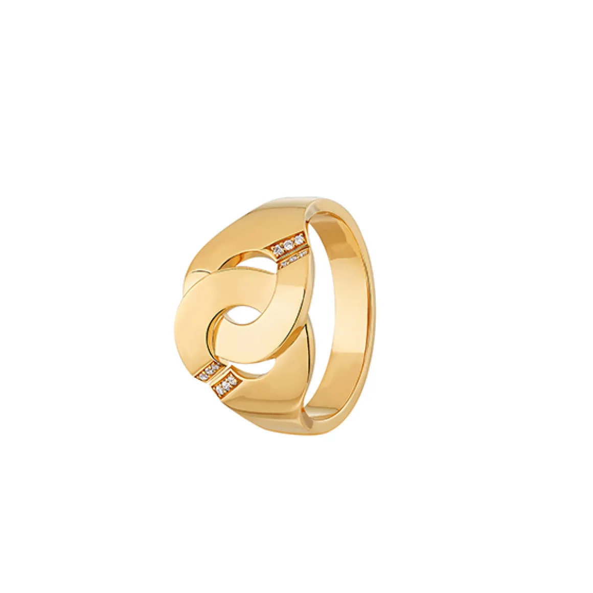 Bague Menottes dinh van R12 or jaune et diamants
