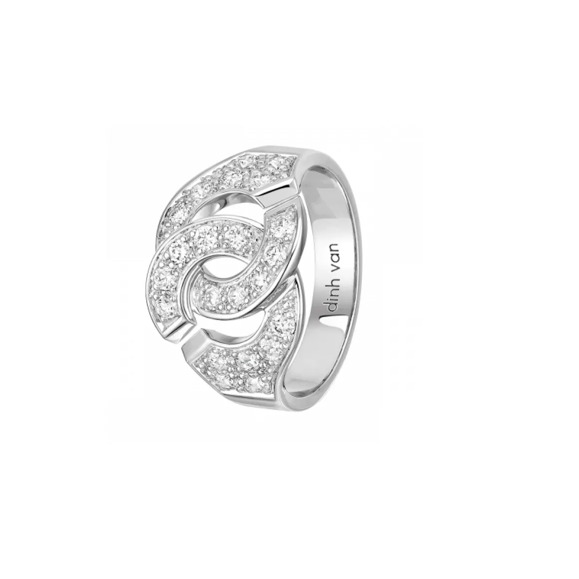 Bague Menottes dinh van R12 or blanc et diamants