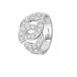 Bague Menottes dinh van R12 or blanc et diamants