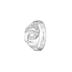 Bague Menottes dinh van R10 or blanc et diamants