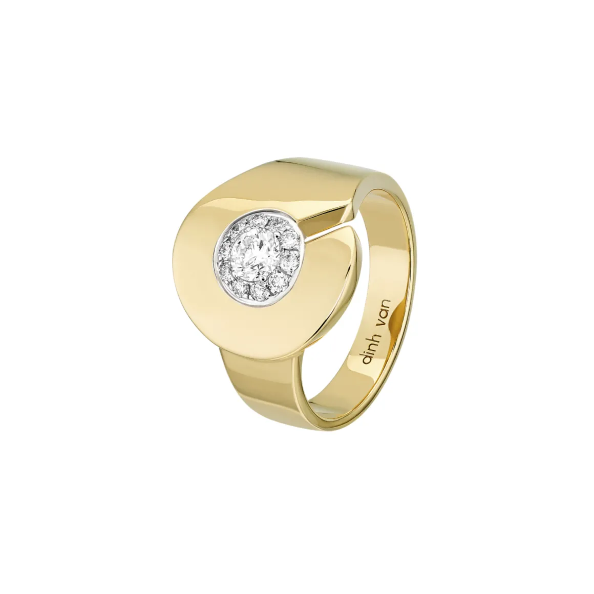 Bague Menottes dinh van R15 or jaune et diamants