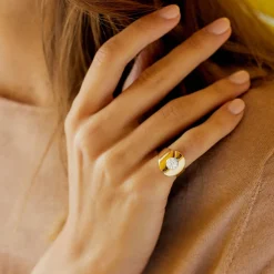 Bague Menottes dinh van R15 or jaune et diamants