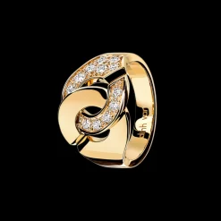 Bague Menottes dinh van R12 or jaune et diamants