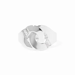Bague Menottes dinh van R12 or blanc et diamants