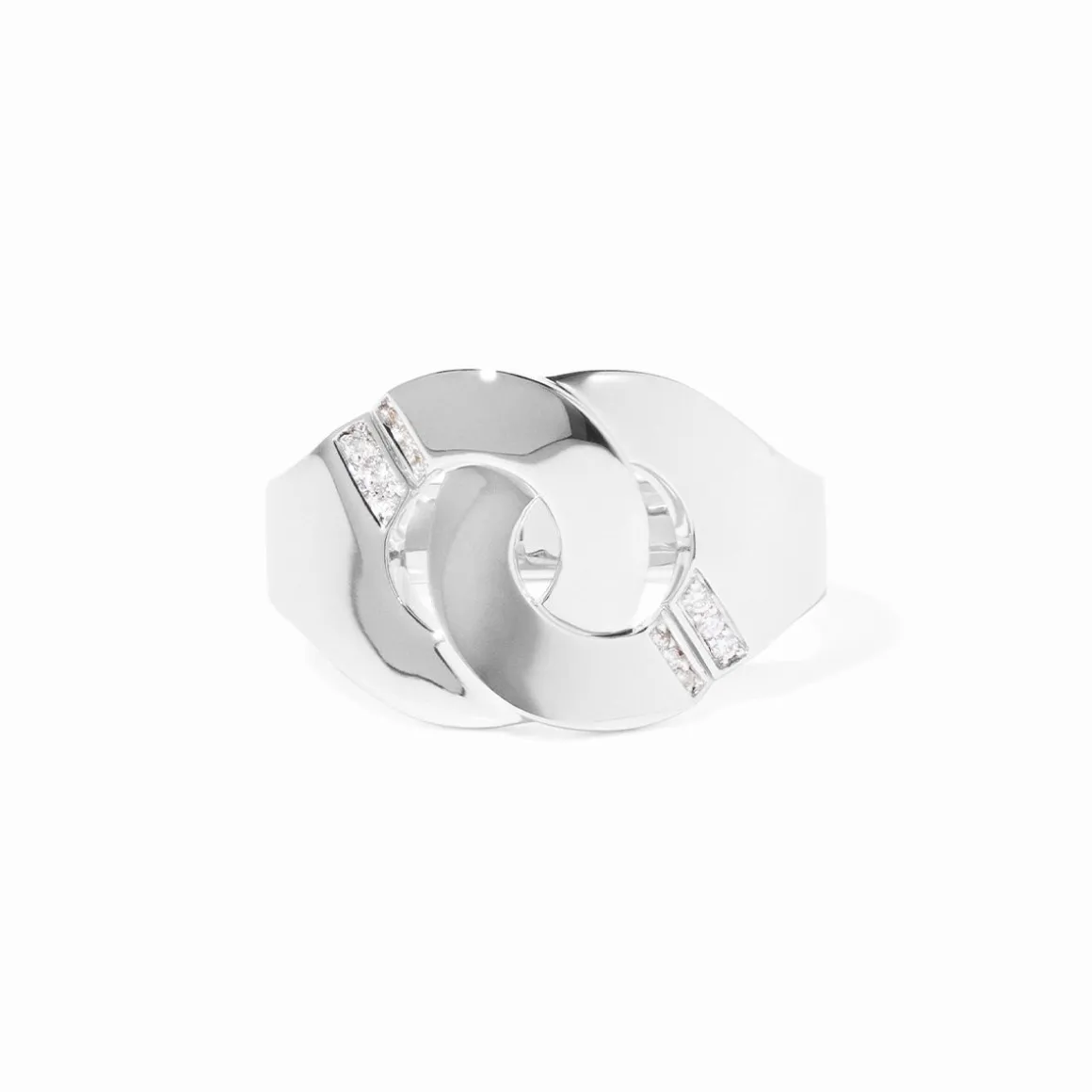 Bague Menottes dinh van R12 or blanc et diamants