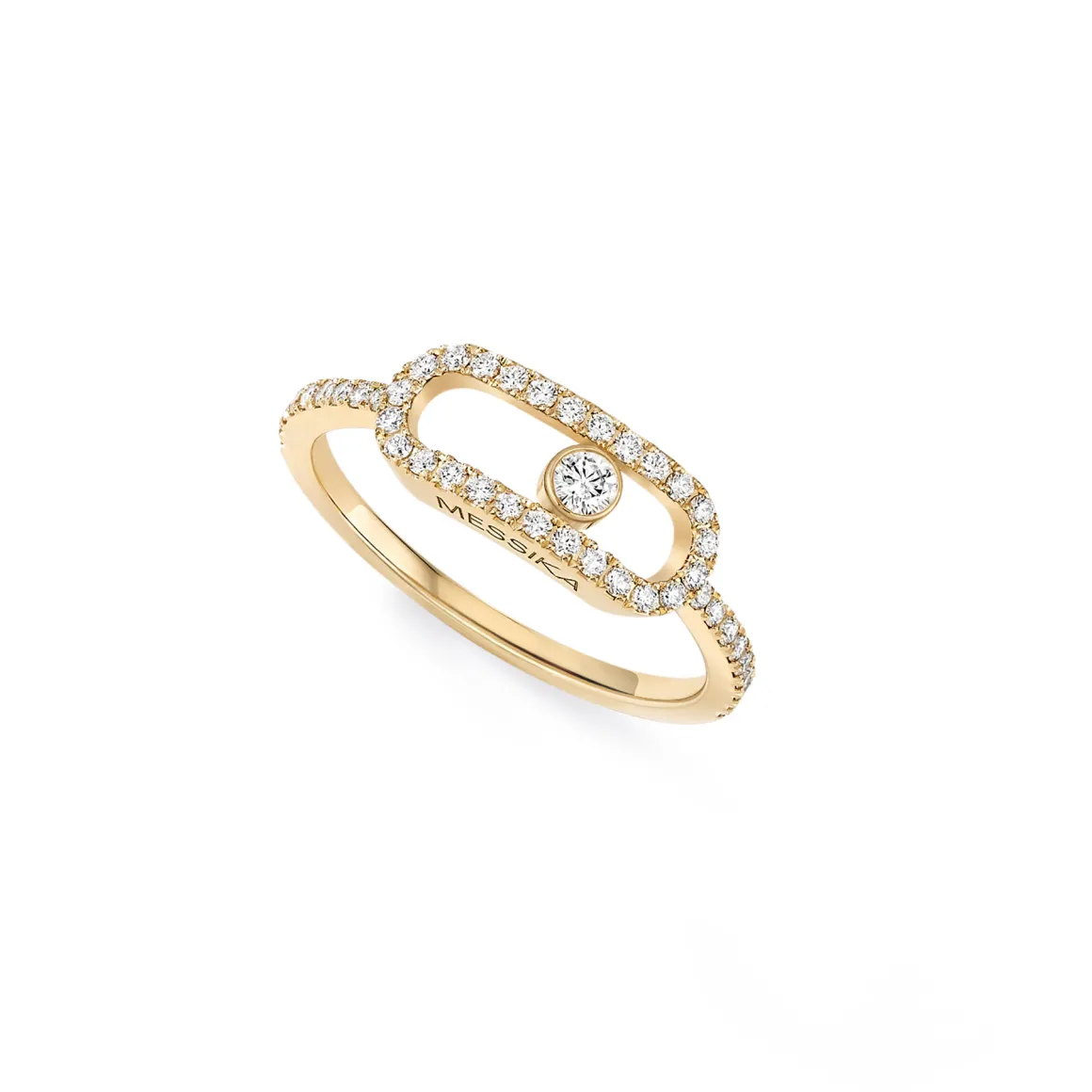 Bague Move Uno GM Pavée Diamant Or Jaune