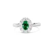 Bague or blanc Emeraude Diamant