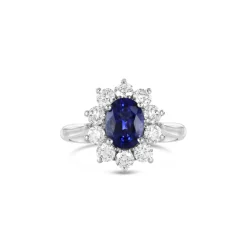 Bague or blanc saphir