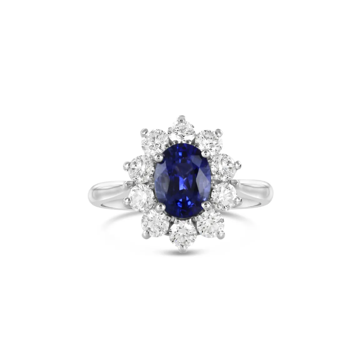 Bague or blanc saphir