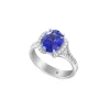 Bague or blanc Tanzanite et diamants