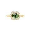 Bague or jaune saphir vert diamants