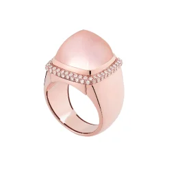 Bague Pain de Sucre quartz rose