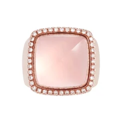 Bague Pain de Sucre quartz rose