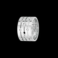 Bague Pulse dinh van grand modèle or blanc et diamants