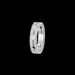 Bague Pulse dinh van petit modèle or blanc et diamants