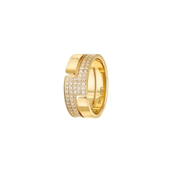 Bague Seventies moyen modèle or jaune et diamants