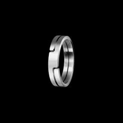 Bague Seventies petit modèle or blanc