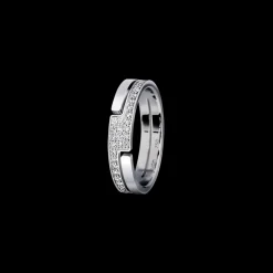 Bague Seventies petit modèle or blanc et diamants
