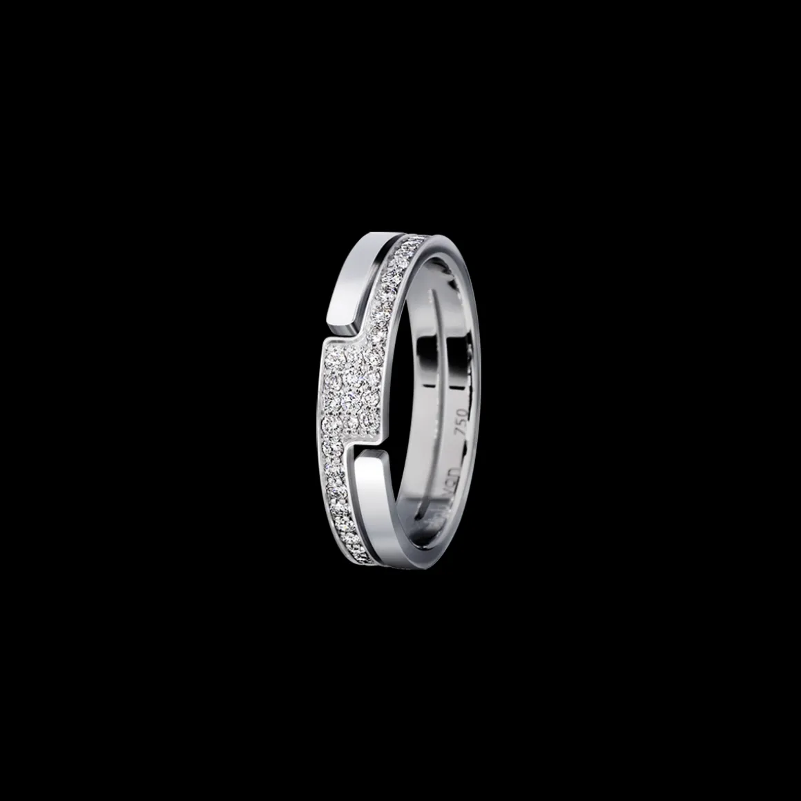 Bague Seventies petit modèle or blanc et diamants