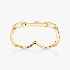 Bague So Move 2 doigts Pavée Diamant Or Jaune