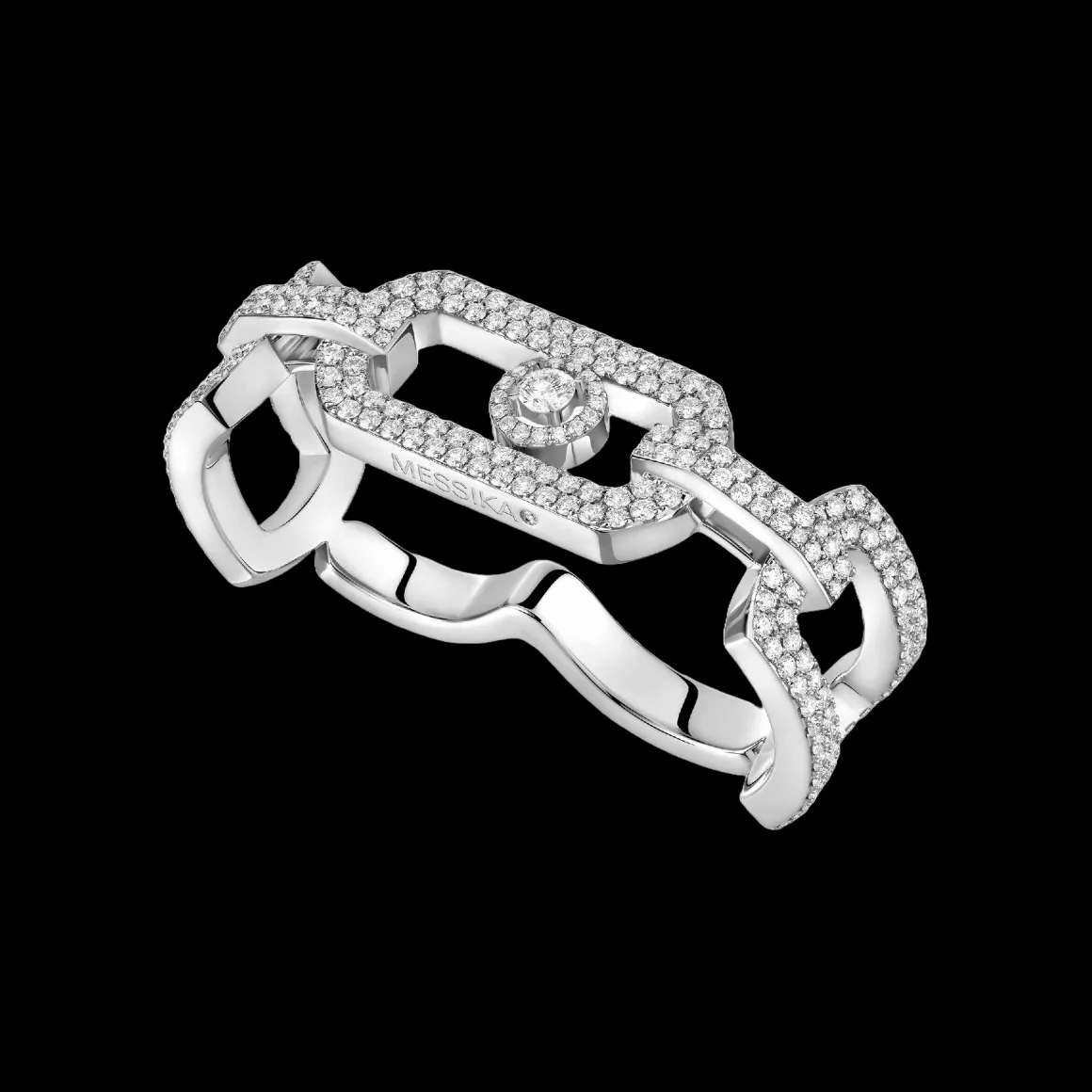 Bague So Move 2 doigts Pavée Diamant Or Blanc