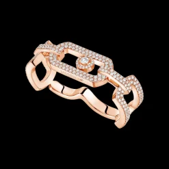 Bague So Move 2 doigts Pavée Diamant Or Rose