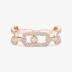 Bague So Move 2 doigts Pavée Diamant Or Rose