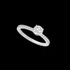 Bague Solitaire Brillant Pavé 0,30ct F/VS2 Diamant Or Blanc