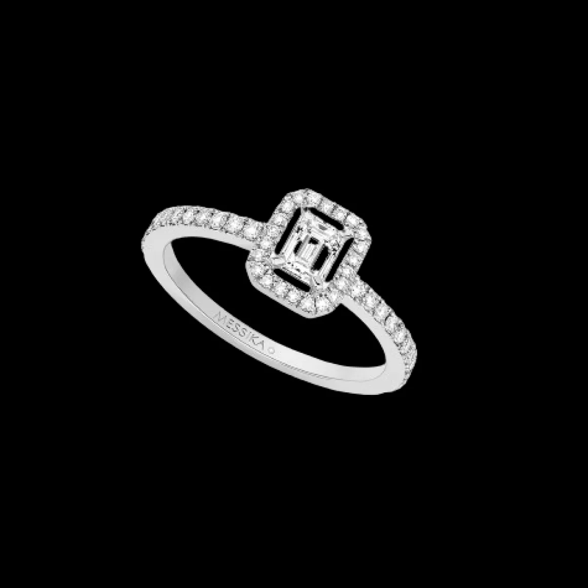 Bague Solitaire M-Love Emeraude 0,35ct F/VVS1 Diamant Or Blanc