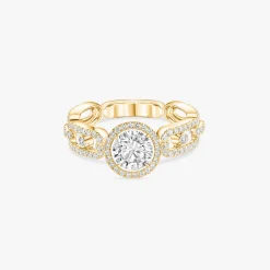 Bague Solitaire Move Link 0,70ct Diamant Or Jaune