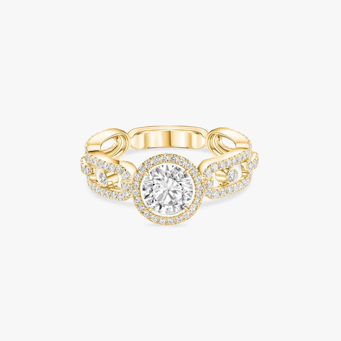 Bague Solitaire Move Link 0,70ct Diamant Or Jaune